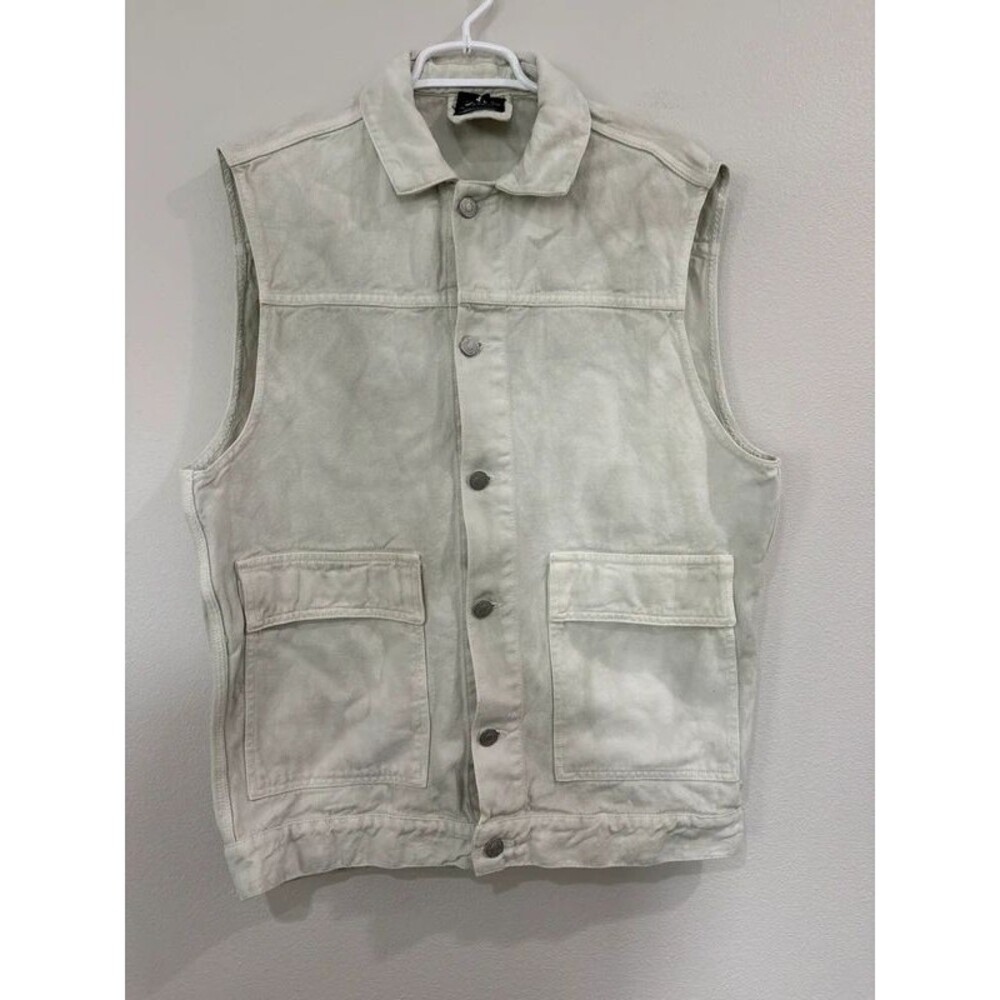 oversized faded denim vest small/medium